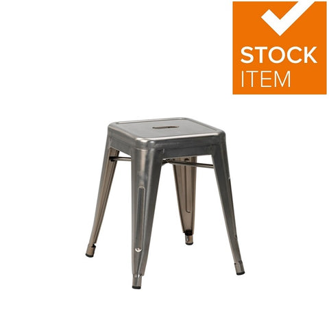 French Bistro Low Stool - Gun Metal Grey