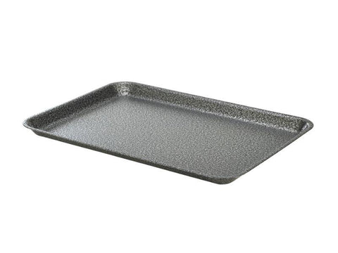 Galvanised Steel Tray 37x26.5x2cm Hammered Silver