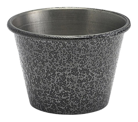 2.5oz Stainless Steel Ramekin Hammered Silver