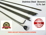 Tandoor Skewers Stainless Steel Sheeks Kebab Seekhs Pack 12pcs Set Tandoori Naan